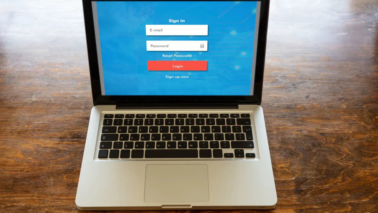 Laptop displaying a sign-in form, illustrating lead capture