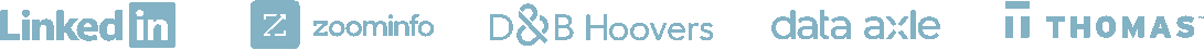 Data sources: LinkedIn, ZoomInfo, D&B Hoovers, Data Axle and Thomas